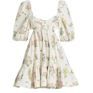 Zimmermann Jeannie Puff Sleeve Floral Mini Dress
